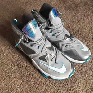 Nike LeBron 13s Wolf Gray/Blue Lagoon